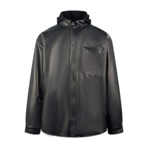 발렌시아가 【잔디집2】 셔츠 파카 블랙 레더 자켓（세븐）