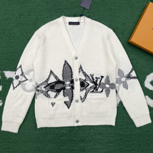 루이비통 【잔디집】 LV 모노그램 플라워 그래픽 니티드 울 가디건 (레어)