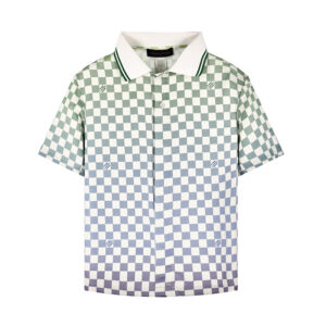 루이비통 【잔디집2】 다미에 그라데이션 반팔 셔츠 실크 프린트 (세븐)