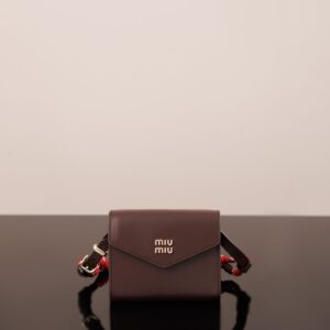 미우미우 (팬더) 소가죽 숄더백 레드 5MT024