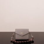 미우미우 (팬더) 소가죽 숄더백 하늘색/퍼플 5MT024