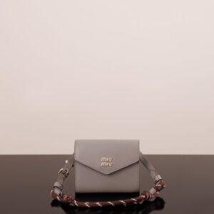 미우미우 (팬더) 소가죽 숄더백 하늘색/퍼플 5MT024