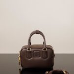 미우미우 (팬더) 아르카디에 소가죽 핸드백 브라운 5BB123