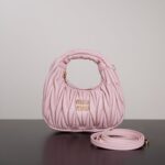 미우미우 (팬더) 원더 마텔라세 미니 핑크 소가죽 백 5BP078