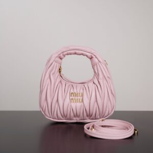 미우미우 (팬더) 원더 마텔라세 미니 핑크 소가죽 백 5BP078