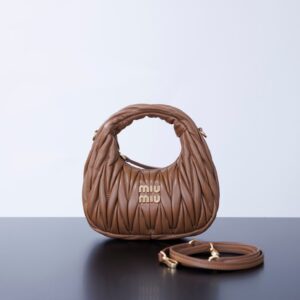 미우미우 (팬더) 원더 마텔라세 미니 핸드백 브라운 5BP078