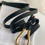 보테가 (징) 라이트 블랙 벨트 골드 하드웨어