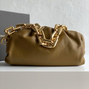 보테가 (징) 체인 파우치 클라우드 백 카키 금색 체인 620230