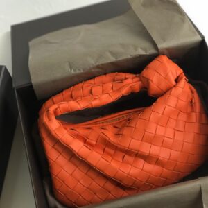 보테가 (징) 미니 조디 오렌지 편직 가죽 호보백 609409