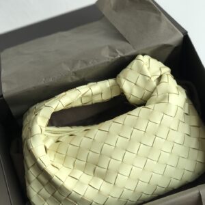 보테가 (징) 미니 조디 라이트 옐로우 편직 가죽 호보백 609409