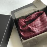 보테가 베네타 (징) 미니 조디 버건디 편직 가죽 호보백 609409