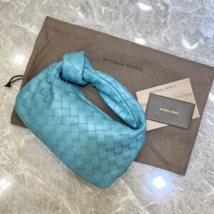 보테가 베네타 (징) 미니 조디 블루 편직 가죽 호보백 609409