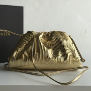 보테가 (징) 클라우드 파우치 금속색 파도 무늬 가방 블랙 576227