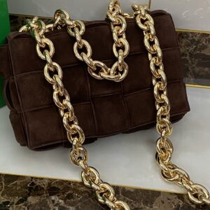 보테가 (징) 체인 카세트 블랙 초콜릿 골드 체인