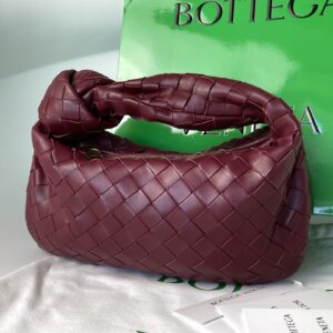 보테가 (징) 미니 조디 버건디 편직 가죽 호보백 609409