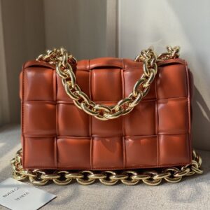 보테가 (징) 체인 카세트 미디움 오렌지 나파 가죽 백 631421