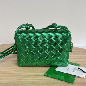 보테가 (징) 편직 미니 원형 가방 그린 680254