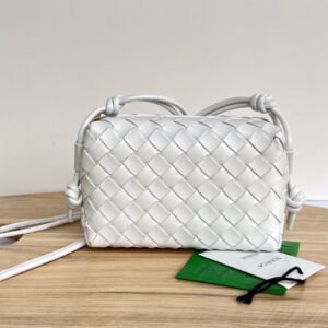 보테가 (징) 업그레이드 버전 더블 지퍼 편직 사각백 화이트680254