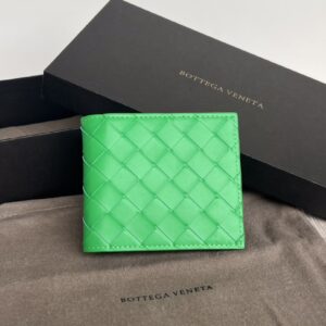 보테가 (징) 중간 폭 편직 단지갑 그린 605721