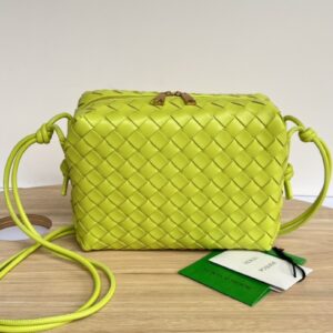 보테가 (징) 업그레이드 버전 더블 지퍼 편직 사각백 라임 680225