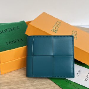 보테가 (징) 대편직 단지갑 남녀공용 클래식 디자인 블루 649603