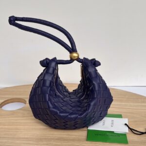 보테가 (징) 턴 701023 양가죽 편직 숄더백 네이비