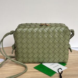 보테가 (징) 업그레이드 버전 더블 지퍼 편직 사각백 그린 680225