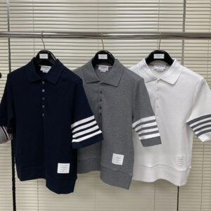 톰브라운 [TJ공장] 24SS 4-BAR 반팔 사선완장 클래식 피케 폴로티