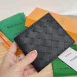 보테가 (징) 중간 너비 편직 짧은 지갑 블랙 605721