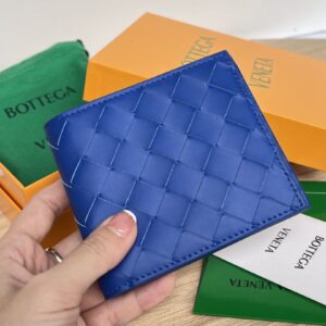 보테가 (징) 중간 너비 편직 단지갑 실용적인 디자인 블루 605721