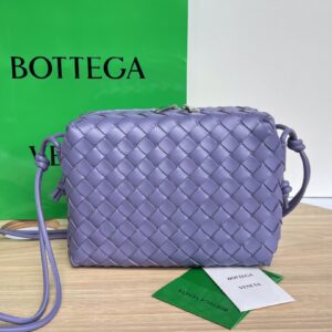 보테가 (징) 업그레이드 버전 더블 지퍼 편직 사각백 퍼플 680225