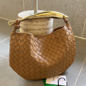 보테가 (징) 사르딘 반달형 핸들 브라운 양가죽 백 716082