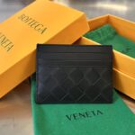 보테가 (징) 새틴 카드 지갑 블랙 731956