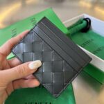 보테가 (징) 새틴 카드 지갑 블랙 731956