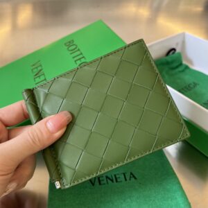 보테가 (징) 새틴 카드 지갑 그린 592626