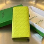 보테가 (징) 남성용 편직 반접이 지갑 소가죽 노란색 676593