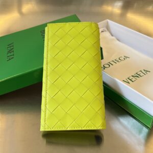 보테가 (징) 남성용 편직 반접이 지갑 소가죽 노란색 676593