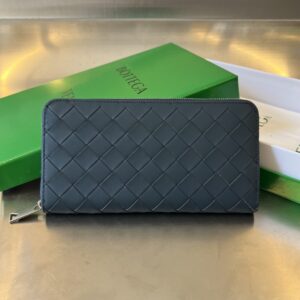 보테가 (징) 남성 편직 지갑 클래식 소가죽 블루 593217