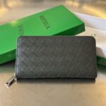 보테가 (징) 남성 편직 지갑 클래식 소가죽 그레이 593217