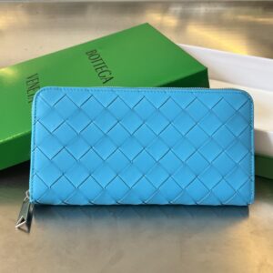 보테가 (징) 남성 편직 지갑 클래식 소가죽 블루 593217