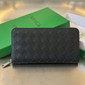 보테가 (징) 남성 편직 지갑 클래식 소가죽 블랙 593217