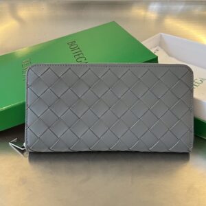 보테가 (징) 남성 편직 지갑 클래식 소가죽 그레이 593217