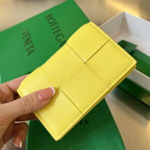 보테가 (징) 대형 편직 명함 지갑 노란색 651396