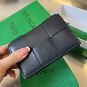 보테가 (징) 대형 편직 명함 지갑 블랙 651396