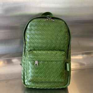 보테가 (징) 클래식 편직 공예 소가죽 백팩 그린 730728