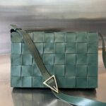 보테가 (징) 카세트 삼각扣 오일 왁스 소가죽 백 그린 691407