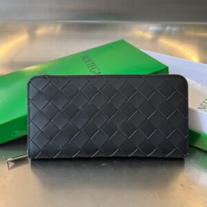 보테가 (징) 남성 편직 지갑 클래식 소가죽 블랙 593217