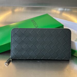 보테가 (징) 남성 편직 지갑 클래식 소가죽 그레이 593217