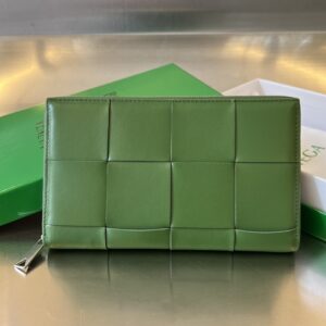 보테가 (징) 남성 대편格 지갑 클래식 편직 소가죽 그린 649607