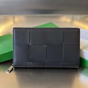 보테가 (징) 남성 대편格 지갑 클래식 편직 소가죽 블랙 649607